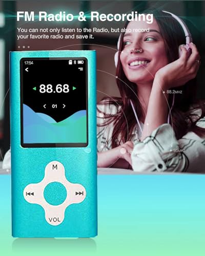Image of Mp3 Player,Music Player with a 16 GB Memory Card Portable Digital Music Player /Video /Voice Record /FM Radio /E-Book Reader /Photo Viewer /1.8 LCD (Sky Blue)