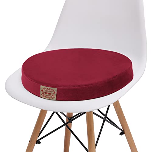 Shinnwa Chair Pad Round Memory Foam Seat Cushion Lumbar Support Pillow For Chair Wine Red 16 Inches #TOP1
