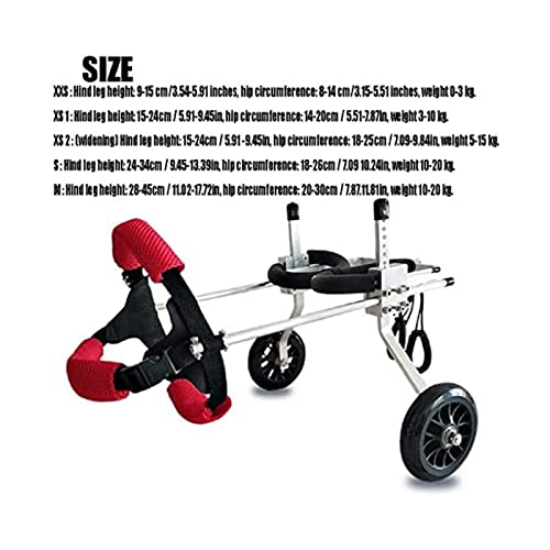 Silla de Ruedas para Perros, Patas Traseras Silla de Ruedas Auxiliar para Mascotas, Silla para Mascotas con Soporte Ajustable, 2 Ruedas, Rango de Peso: 0-20 Kg Cover