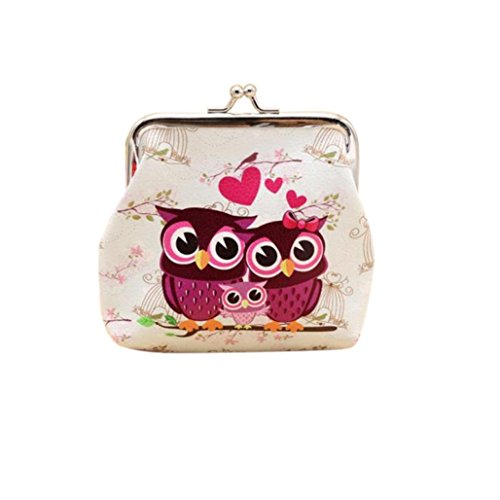 Angelof Femmes Owl PU Cuir Portefeuille Carte Titulaire Coin Purse Embrayage Sac à Main 12cmX11cm