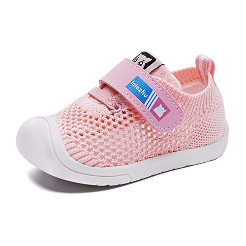 BMCiTYBM Baby Boy Girl Sneakers Breathable Toddler Walking Shoes Lightweight Non-Slip First Walkers 6 9 12 18 24 Months Pink