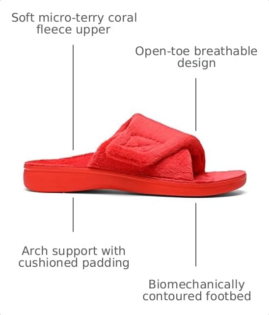 Image of SOLLBEAM Women's Plantar Fasciitis Fuzzy House Orthopedic Adjustable Slippers With Arch Support Orthotic Heel Cup Sandals For Ladies