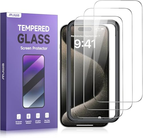 Image of ruwa Screen Protector for iPhone 17, 3-Pack 6.3 Inch Tempered Glass Film