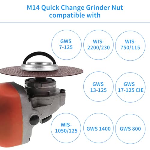 2 Piezas Tuerca Amoladora Sujeción Rápida M14,Tuerca De Sujeción Rápida m14,Para Amoladoras Angulares - Para Cambiar Rápidamente Disco Sin Herramientas - imagen 6