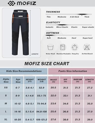 Mofiz Kids Fleece Lined Hiking Pants Boys Hiking Pants Winter Hiking Pants Waterproof Insulated Outdoor Pants Dark Gray 8-9 thumb #6