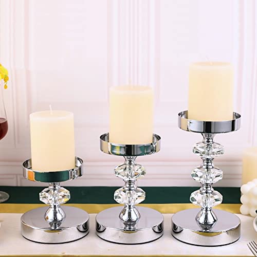 Pillar Candle Holders,Candle Holder For Pillar Candle,Crystal Candlestick Holder With Crystal Balls For Coffee Dining Table, Wedding, Christmas, Halloween, Home Decoration, Set Of 2 (2 Crystal Balls) #TOP6