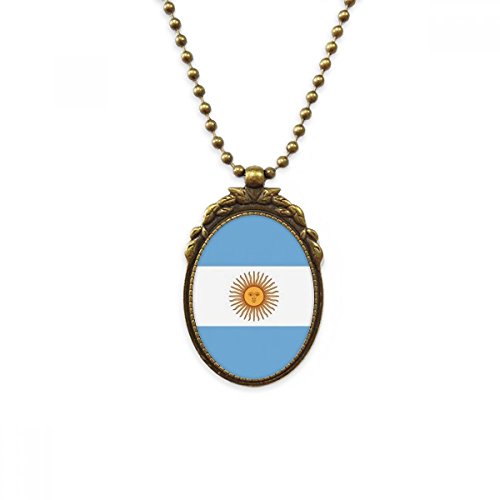 Collier drapeau Argentine vintage en laiton cadeau idéal souvenir Amérique du Sud