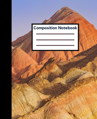 colorful sandstone layers rainbow mountain pattern Composition Notebook: rainbow mountain pattern Composition Notebook