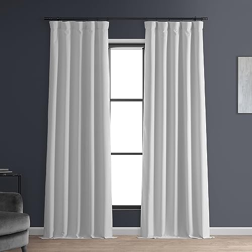 HPD Half Price Drapes Solid Thermal Insulated Blackout Curtains for Bedroom 108 Inches Long Curtain (1 Panel) Signature Blackout Linen Window Curtains for Living Room 50W x 108L