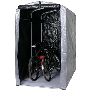 Mendler Fahrradgarage HWC-N61, Foliengarage Aufbewahrungsgarage Garagenzelt, Alu UV-Schutz wasserfest, 201x121x201cm - Silber
