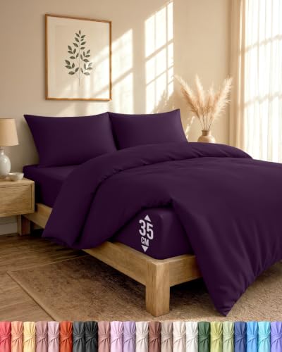 Utopia Bedding 4 Piece Double Bedding Set (Purple)