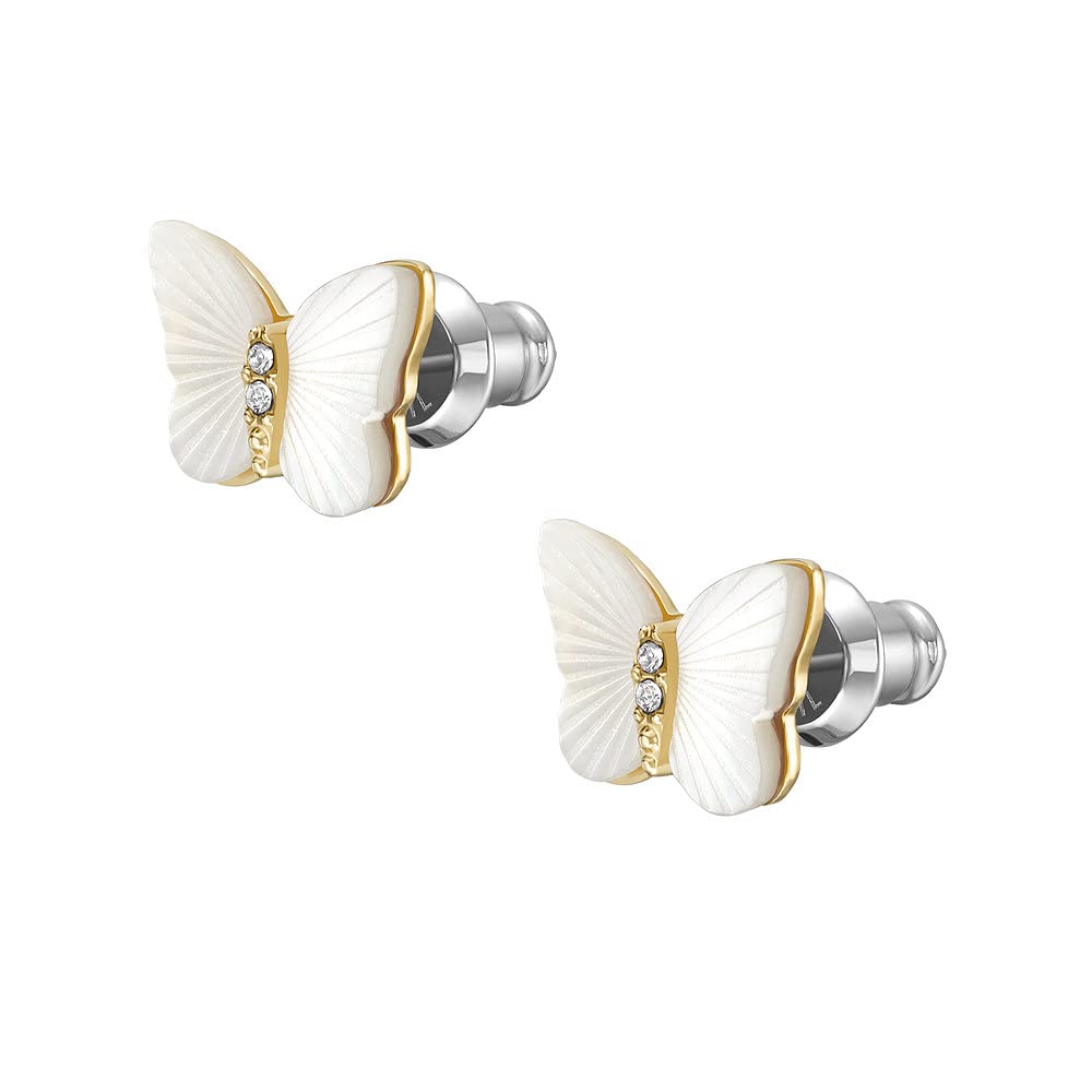 Fossil Damen Ohrringe aus goldfarbenem Edelstahl mit Pfosten-/Bolzenverschluss