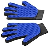 DuDu Bear 2024 Upgrade Pet Grooming Gloves for Gentle Shedding Dog Washing Gloves Efficient Pets Hair Remove Cat Gloves for Grooming Dog Bathing Gloves -1 Pair(Blue)