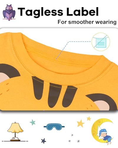 Image of DAUGHTER QUEEN Boys Pajamas 4 Pieces Long Set 100% Cotton Sleepwear Size 18 Months-12 Years