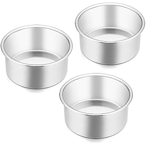 E-far 4 Inch Small Cake Pan Set of 3 Cover