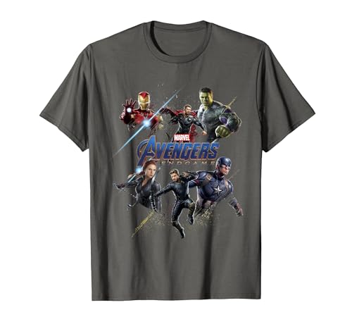 Marvel Avengers Endgame Heroes Logo T-Shirt, Men, Asphalt Grey, 3X-Large