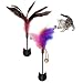 ZC GEL Feather Cat Toys，Cat Selfie Stick with Reusable and Removable, Damage Free with All Smartphone, Funny Feather Wand and Bells Attract Cat's Attention to Take Photo or Do Funny Exercise(2 Pack)