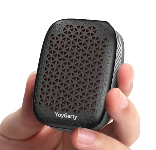 yoygerty 2026 Upgrade Wearable Bluetooth 5.4 Speaker, IPX7 Waterproof Clip-on Wireless Mini Portable Speakers, Built-in Mic, Hands-Free Music/Calls for Work/Cycling/Home/Party/Outdoor(Black)