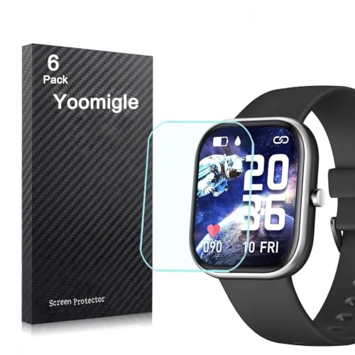 Yoomigle 6 Pezzi Pellicola Protettiva Compatibile con Slothcloud H97 1,5” Smartwatch Proteggi Schermo Protezione Film Per H-Band H97 1.5 Pollici Orologi TPU Flessible Anti-Graffi Screen Protector