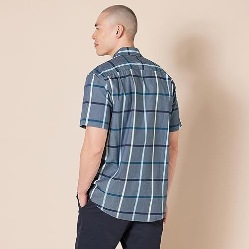 Image of Amazon Essentials Men's Regular-Fit Short-Sleeve Poplin Shirt, Collared, Washed