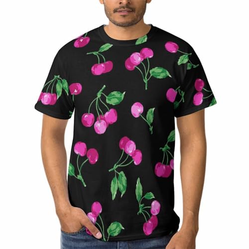 Tee Shirt Manches Courtes Cerise Homme - Fini les Cols Déformés