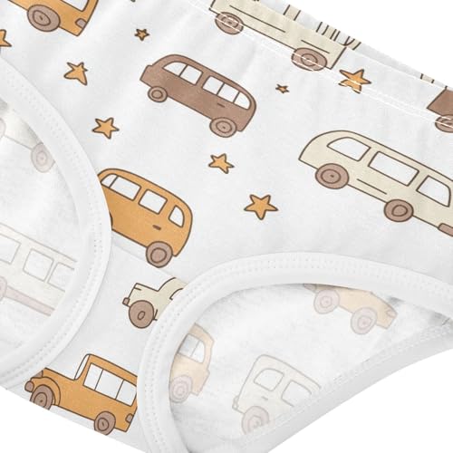Wusikd Cute Car Girls' Underwear Cotton Stars Girls Briefs Soft Toddler Underwear 2T4