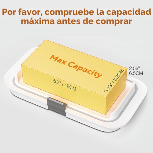 Miniatura 2 de Pisol Mantequera, Para 250g Y 500g De Manteca, Conservador De Mantequilla Hermético Con Tapa Para Un Paquete Completo De Una Libra, Recipiente Con Cierre Para Encimera, Blanco