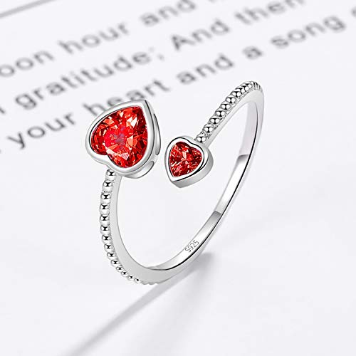 Step Forward Sterling Silver January Birthstone Ring For Women - Adjustable Ruby Heart Ring Toe Rings For Daughter Young Lady thumb #4
