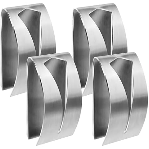 4-Pack Self-Adhesive Stainless Steel Towel Hooks Cover