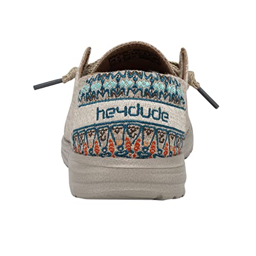 Hey Dude Women's Wendy Flora Sunflower Beige Size 8 | Women’s Shoes | Women’s Lace Up Loafers | Comfortable & Light-Weight #TOP5