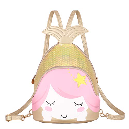 KL928 Girls Mini Backpack Toddler 3D Animal Casual Daypack PU Leather Preschool Convertible Shoulder Bag Gift for Kids (Black)