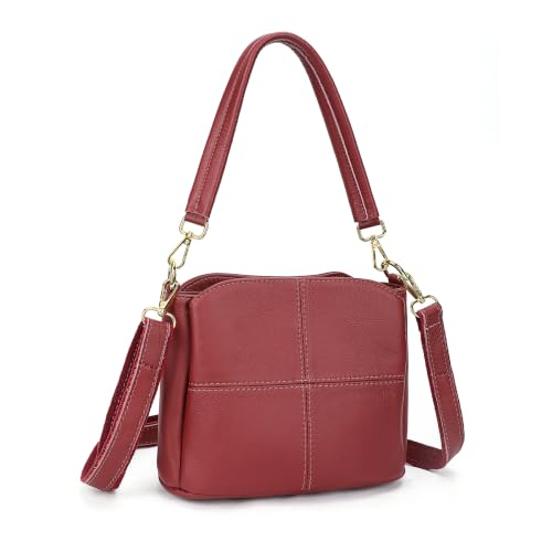 Image of MASIWEI Genuine Leather Crossbody Bag for Women Small Purse Hobo Handbag