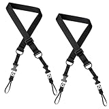 CanQuanSWZX 2 Pcs Black Shoulder Strap for Tablet with Detachable Clips, Universal Adjustable Bag Strap and Neck Strap for Tablet Cases, Camera Bags, Laptop Bags and Travel Accessories