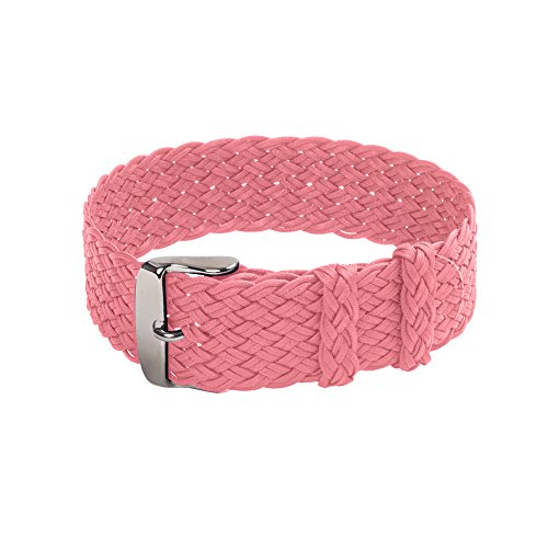 Clockwork Synergy, LLC Double Braided Perlon Watch Strap (18mm, Pink)