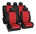 FH Group FB083RED115 Full Set Seat Cover (Neoprene Waterproof Airbag Compatible and Split Bench Red)