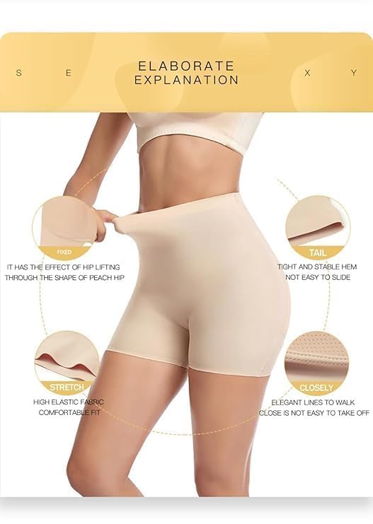 Pitrukrupa Enterprise Butt Lifter Padded Panties,Butt Hip Enhancer Padded Nylon and Spandex Push Up Panties Inbuilt Non Remove Sponge Pads Men Women Unisex (Beige, Large) - Image 5 thumbnail