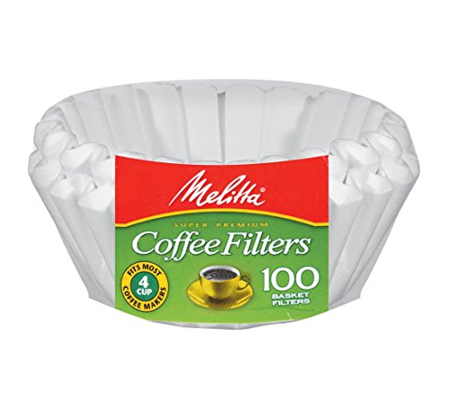 Melitta Junior 4-6 Cup Basket Coffee Filters, White, 100 Count (Pack of 24) 2400 Total Filters