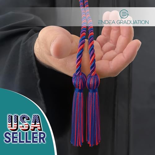 Image of Endea Graduation Double Honor Cord Three-Color (Royal Blue /Purple /Red)