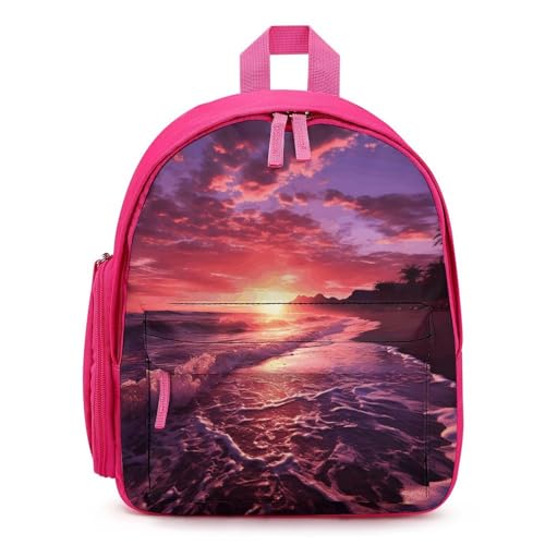 Beach Sunset Mini Backpack Light Weight Small Travel Backpack Shopping Travel Daypack - Main Image
