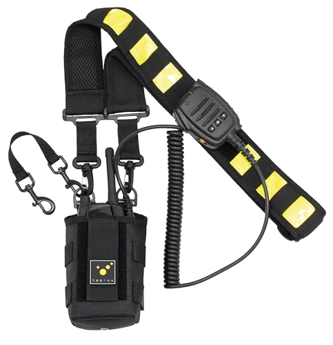 tee-uu Channel Funkgeräteholster | schwarz | vielseitig | zum Umhängen | Pendelschutz | MOLLE-Systemschlaufen | Entwässerungsöffnung