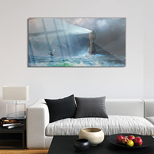 Art Murale Lighthouse Storm en Acrylique 120x60cm Grand Format - 3