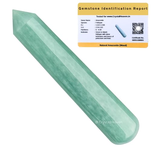 Image of Crystal Heaven Amazonite Crystal Wand - Pointed Crystal Wand For Energy Healing, Chakra Balancing, Meditation And Home Decor - Crystals And Healing Stones For Gift