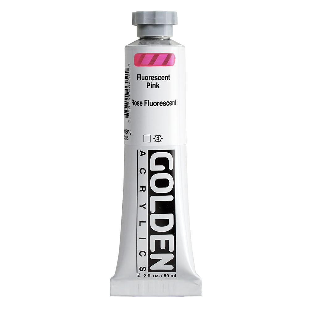 Golden Heavy Body Acrylic Paint 59ml Fluorescent Pink For Artists