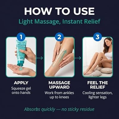 AKILEINE Refreshing Leg Gel 150ml for Tired Legs | Muscle Soreness Gel | Reduces Swelling | Circulation Aid | Leg Relief