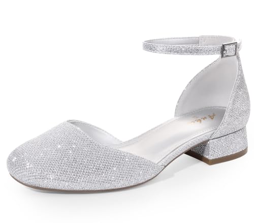 Image of Ankis Round Closed Toe Heels for Women, Low Block Heel Dress Shoes