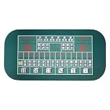 BCJMKDX Poker-Matte, Spielplanmatte for Spieler mit Tragetasche, Schaumstoff-Pokertischplatte(Gr眉n,L)