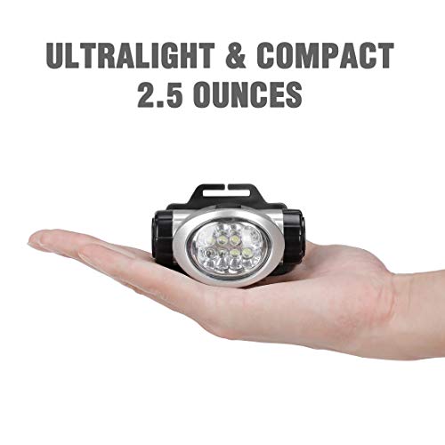 EverBrite 5-Pack LED Headlamp Flashlight for Running, Camping, Reading, Fishing, Hunting, Walking, Jogging, Durable Light Weight Head Lights Batteries Included