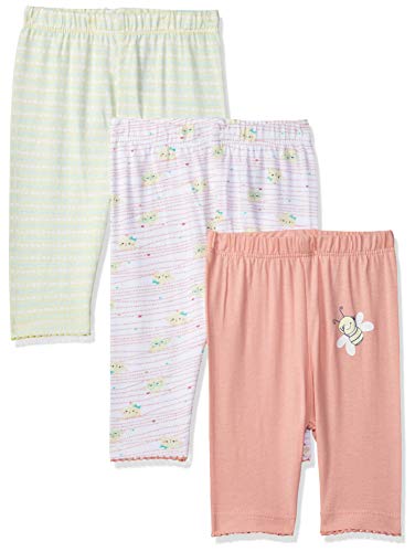 Image of miniklub Girls Pack of 3 Striped Pure Cotton Capris