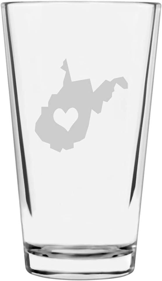 Indiana Home States Etched 16oz Pint Glass