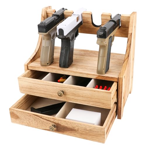 Pistol Rack for Gun Safe – Real Wood Handgun Rack